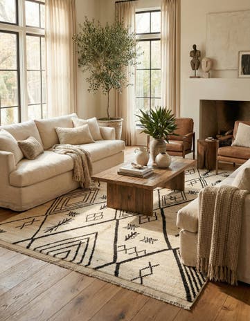 5' 9 x 8' Hand Knotted Moroccan Wool Rug