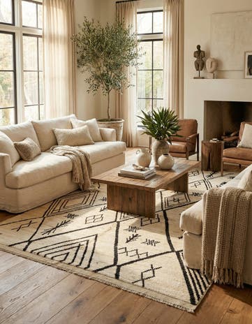 5' 9 x 8' Hand Knotted Moroccan Wool Rug
