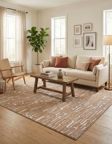 Caramel and Ivory Sepia Rug
