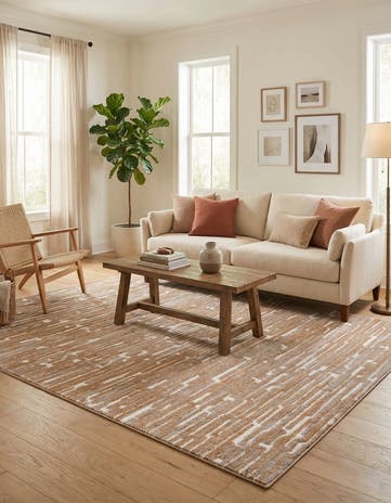 Caramel and Ivory Sepia Rug