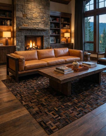 5' x 7' 11 Cowhide Stocks Rug
