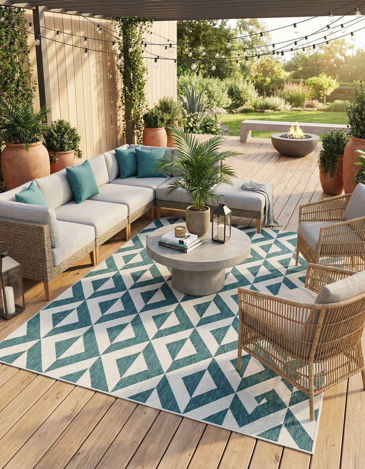 Detail image of 9' x 12' Easy-Clean Jill Zarin Napa Indoor / Outdoor Rug