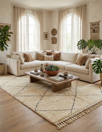 8' 8 x 11' 8 Hand Knotted Moroccan Wool Rug