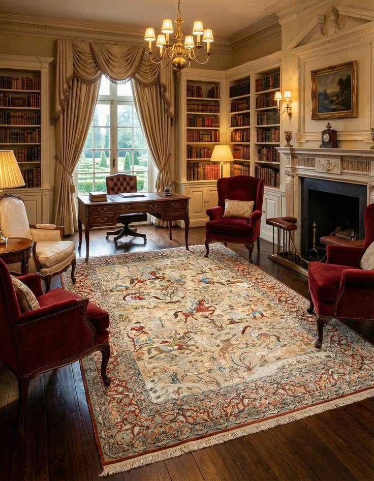 Detail image of 3' 6 x 5' 1 China Silk Rug