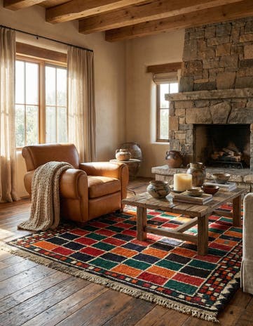 3' 11 x 6' 8 Gabbeh Wool Rug
