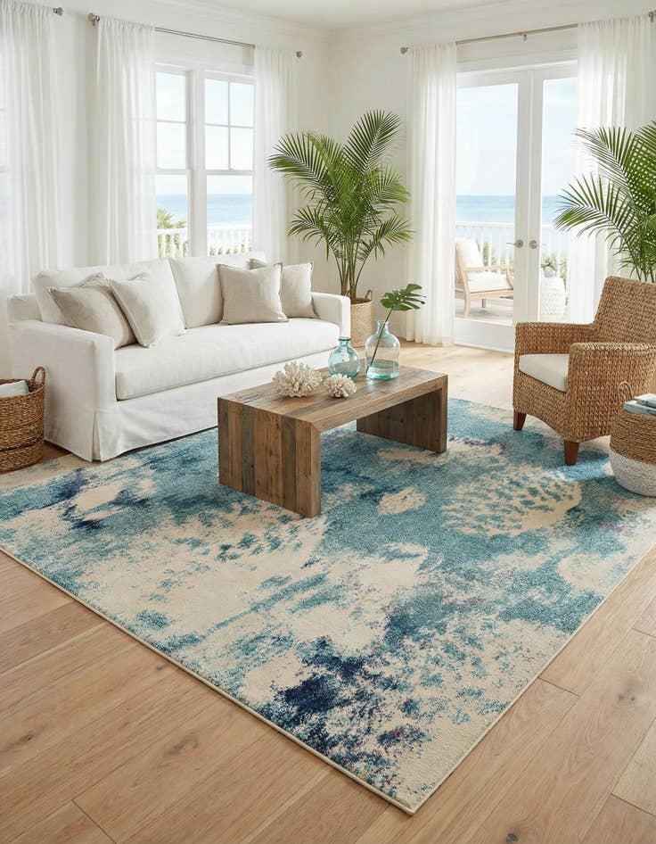 Detail image of 10' x 10'  Washable Capri Square Rug