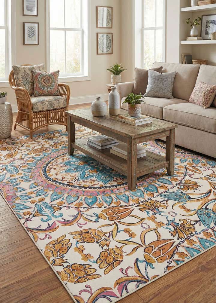 9' x 12' Easy-Clean Traditional Indoor / Outdoor Rug