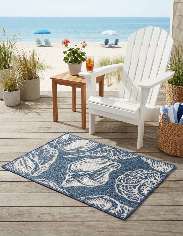 Detail image of 2' x 3'  Washable Coastal Indoor / Outdoor Rug