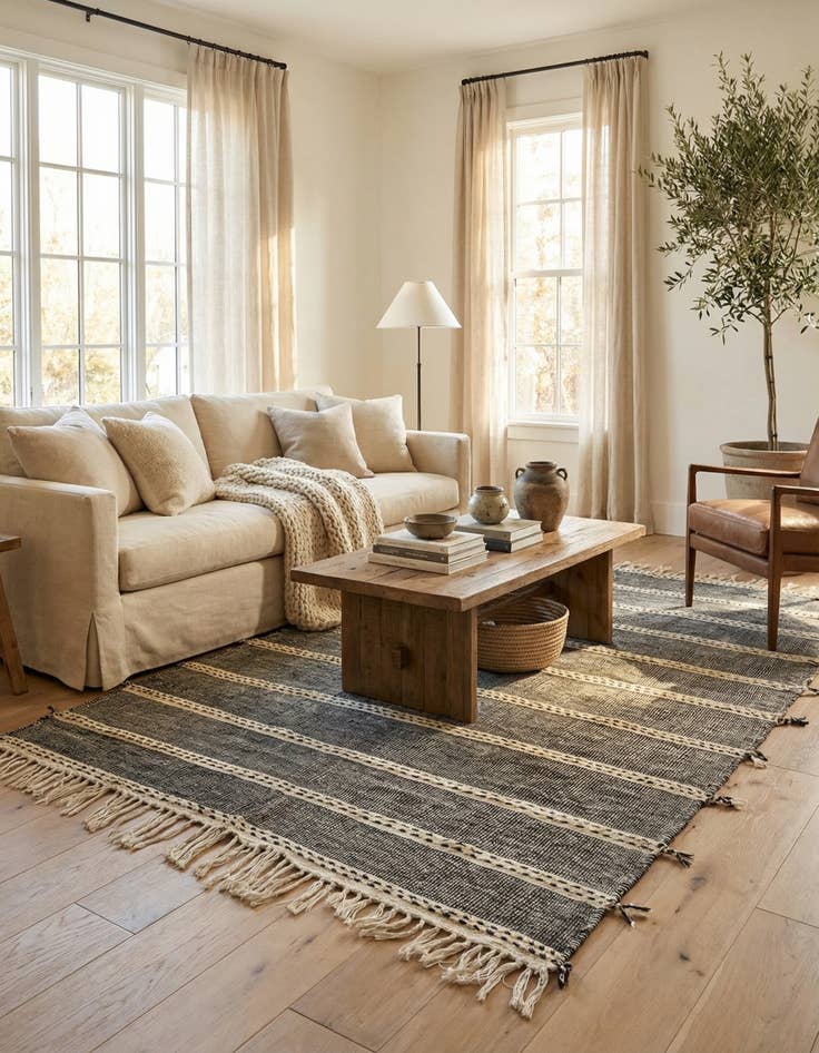 Detail image of 6' 4 x 9' 8  Hand Knotted Moroccan Wool Rug