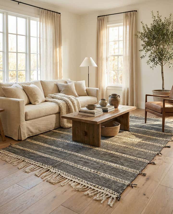 6' 4 x 9' 8 Hand Knotted Moroccan Wool Rug