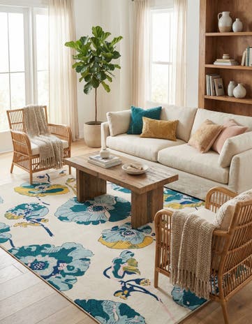 White Bloom Rug