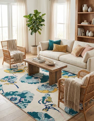 White Bloom Rug