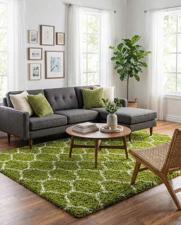  10' 8 x 14' Lattice Shag Rug