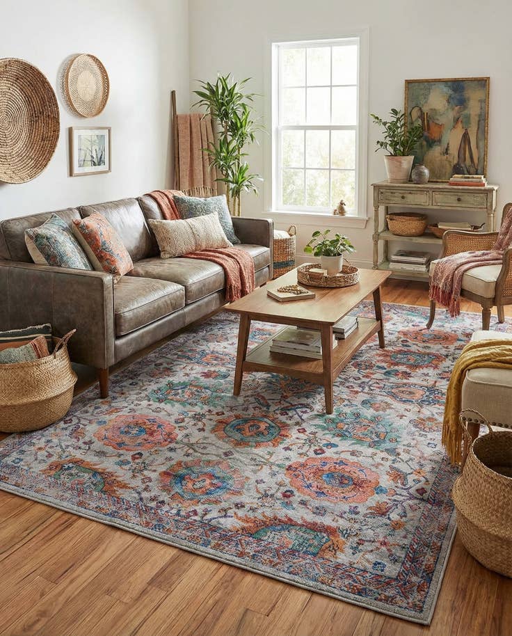 Detail image of 5' x 7' 6 Washable Timeless Rug