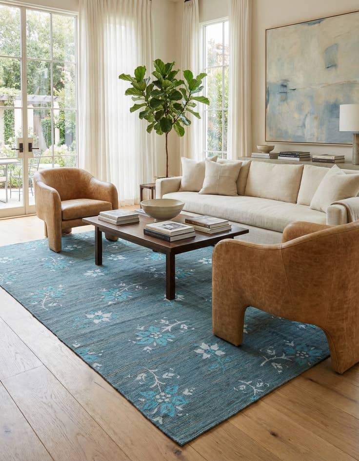 Detail image of 5' 5 x 7' 11  Hand Woven Kilim Modern Rug