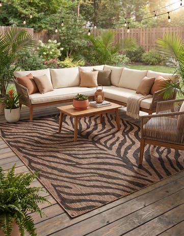 Natural Easy-Clean Safari Indoor / Outdoor Rug
