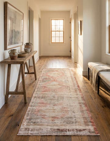 3' 8 x 8' 6 Hand Knotted Ultra Vintage Persian Wool Runner Rug