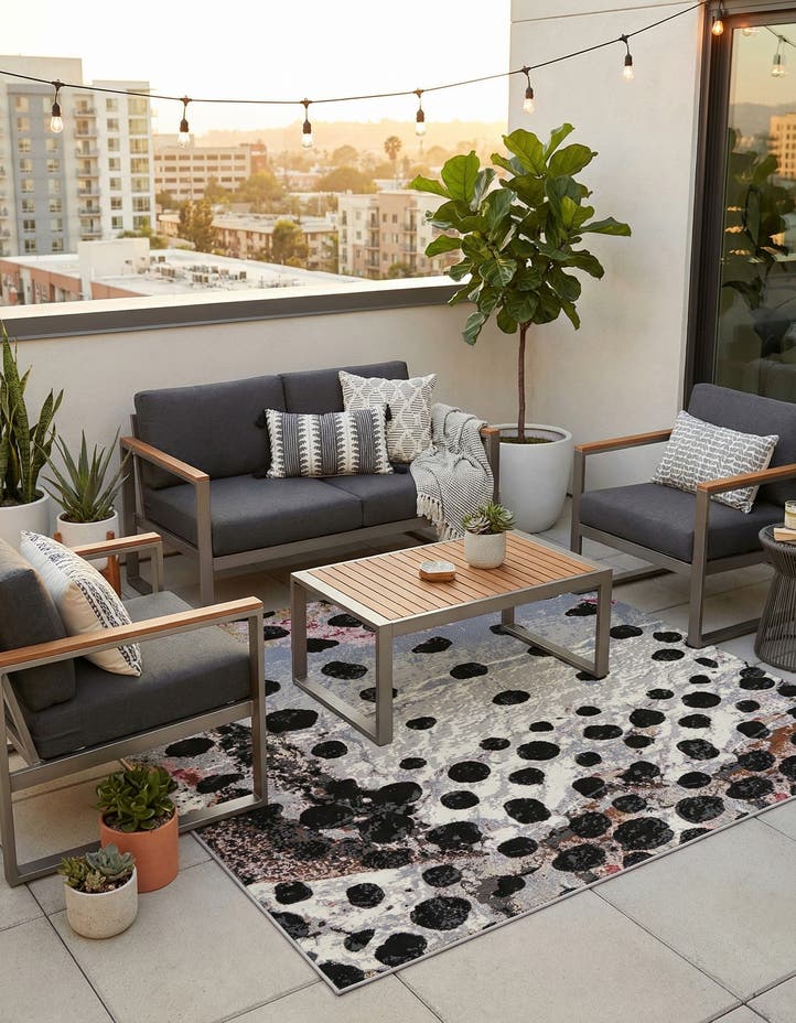 7' 10 x 7' 10 Easy-Clean Modern Indoor / Outdoor...