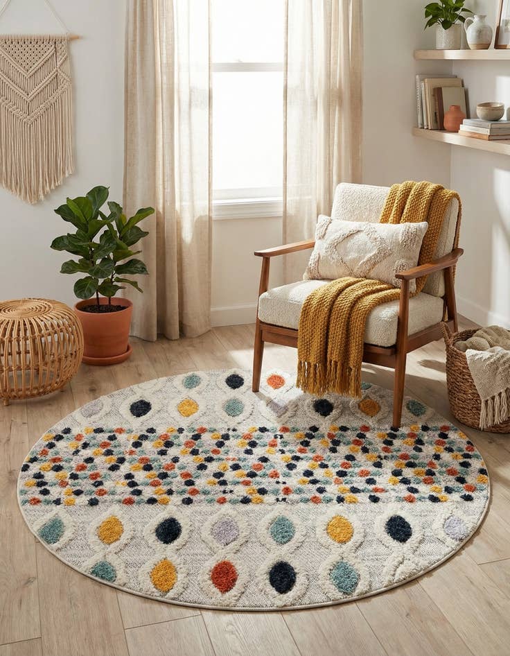 Detail image of  5' 3 x 5' 3 Cherokee Round Rug