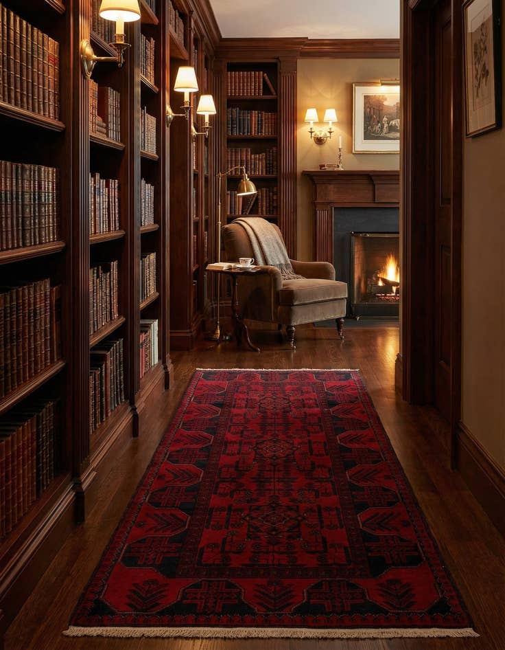 Detail image of  2' 10 x 6' 3  Hand Knotted Khal Mohammadi Wool Runner Rug