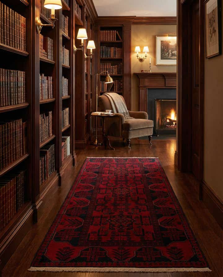 2' 10 x 6' 3 Hand Knotted Khal Mohammadi Wool Runner Rug