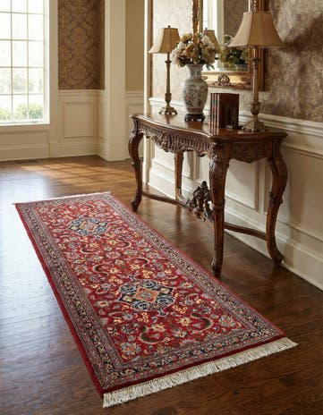 2' 7 x 6' 4 Hand Knotted Qom Persian Runner Rug