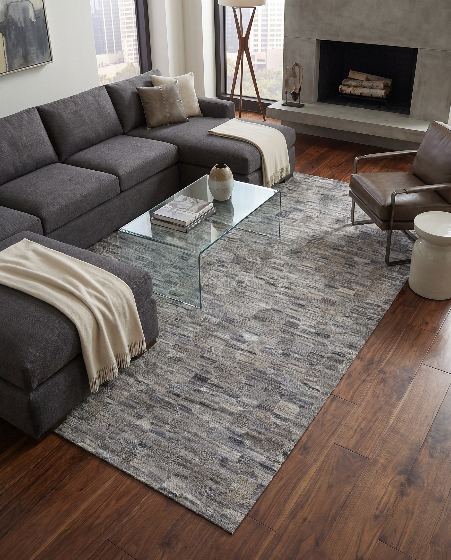 5' 1 x 8' 2 Cowhide Rug