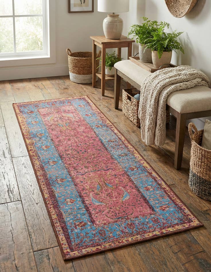 Detail image of  2' x 5' 1  Washable Traditional Indoor / Outdoor Runner Rug