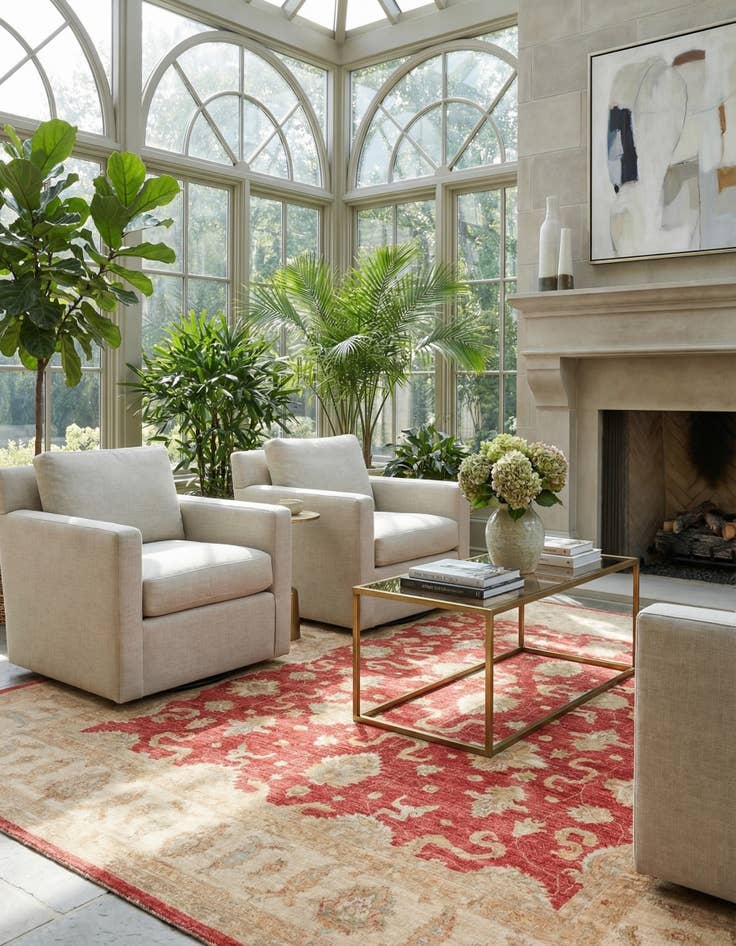 Detail image of 8' 3 x 11' 3  Hand Knotted Peshawar Ziegler Rug