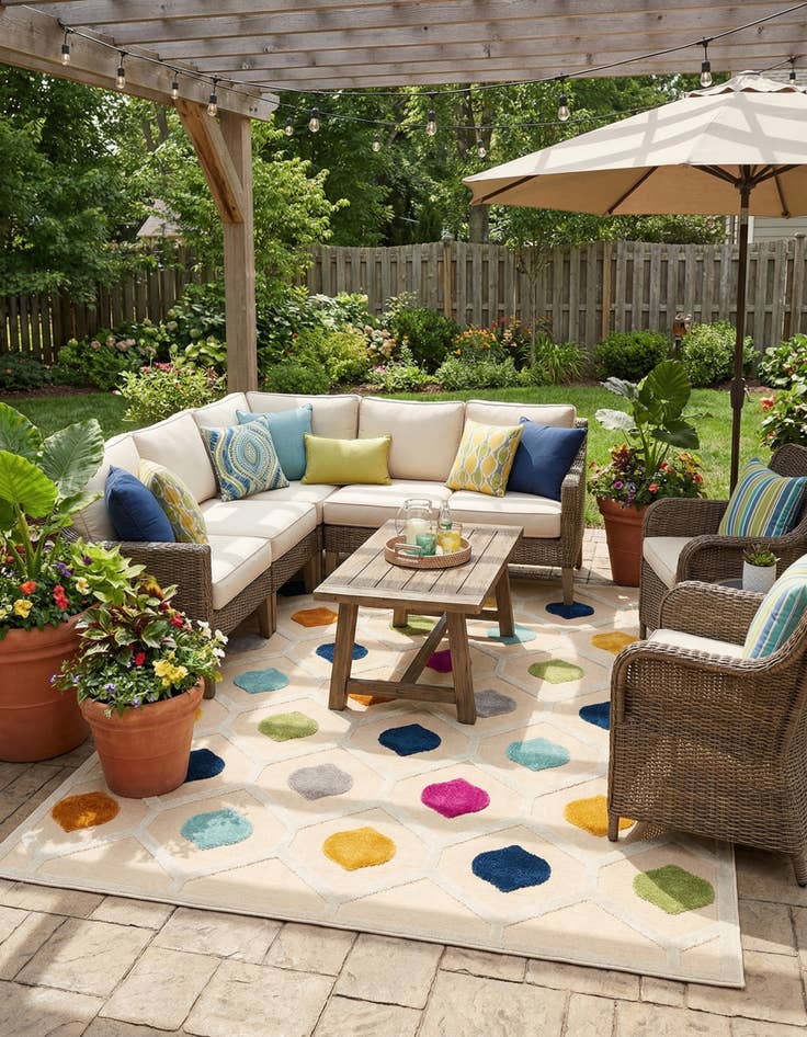 Detail image of  7' 10 x 10'  Washable Aruba Indoor / Outdoor Rug