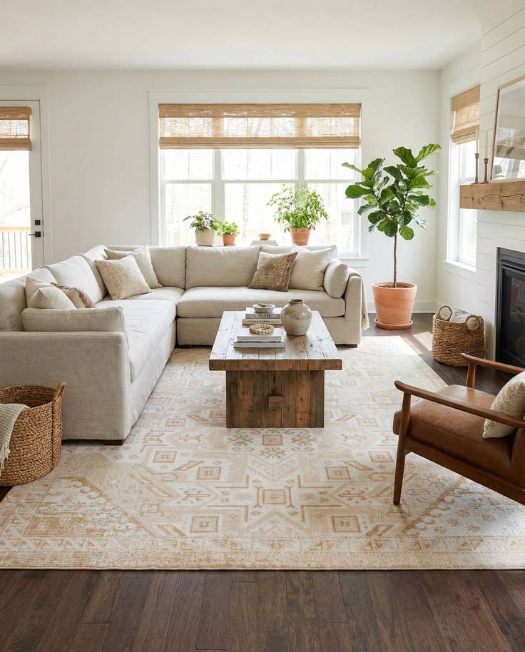 Detail image of 9' x 12' Easy-Clean Aztec Indoor / Outdoor Rug