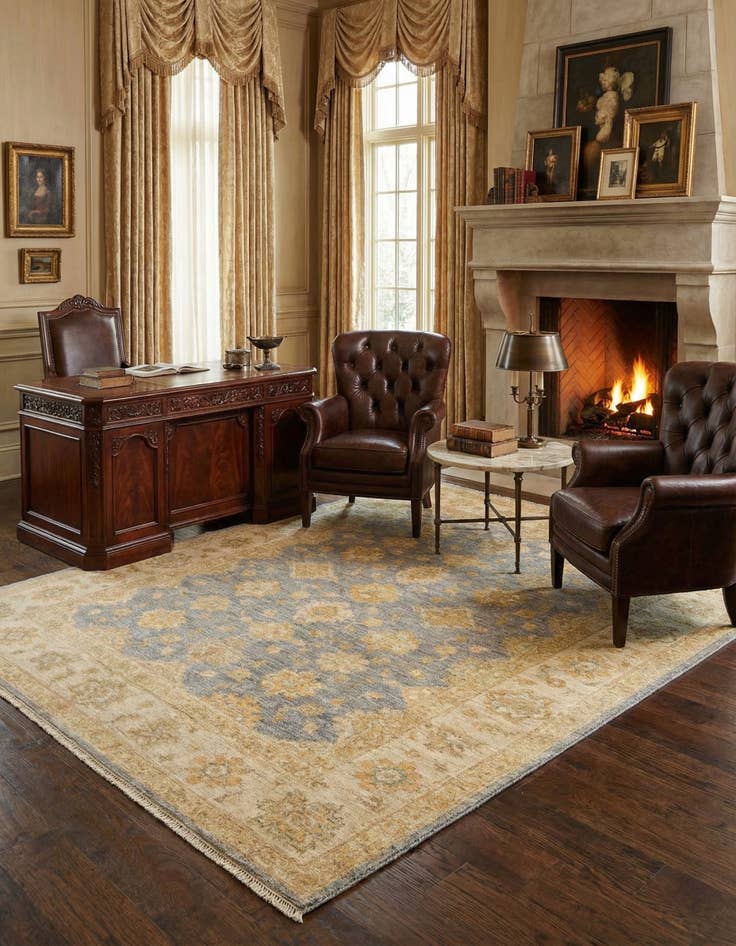 Detail image of 4' 11 x 6' 4 Kaizar Wool Rug