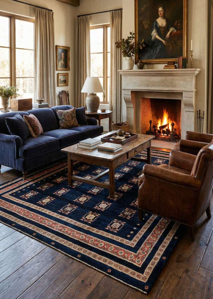7' 10 x 9' 9 Hand Knotted Luribaft Rug
