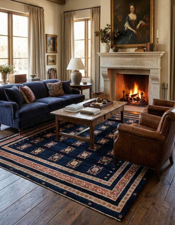 7' 10 x 9' 9 Hand Knotted Luribaft Rug