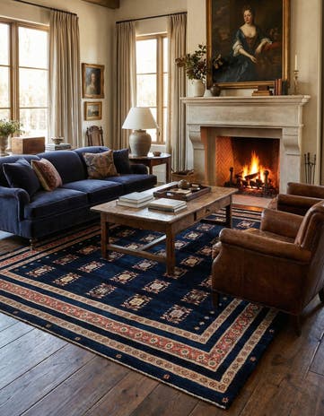 7' 10 x 9' 9 Hand Knotted Luribaft Rug