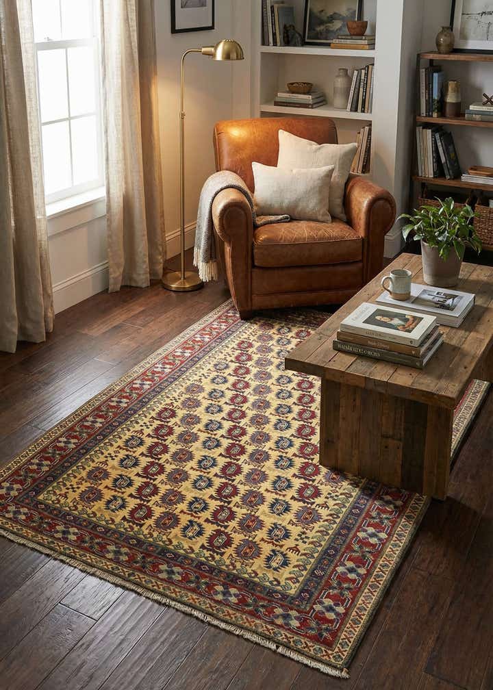 4' x 5' 6 Hand Knotted Kazak Rug