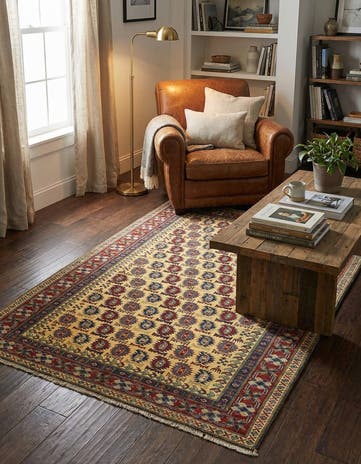 4' x 5' 6 Hand Knotted Kazak Rug