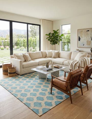 6' 6 x 9' 9 Hand Woven Kilim Modern Wool Rug