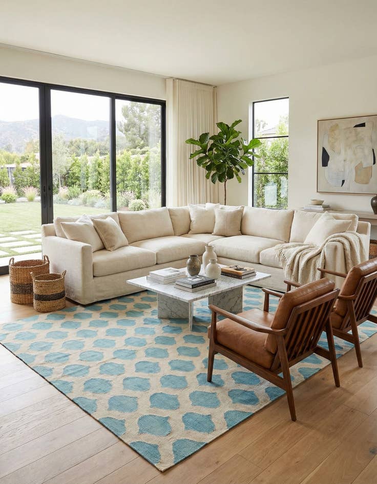 Detail image of  6' 6 x 9' 9  Hand Woven Kilim Modern Wool Rug