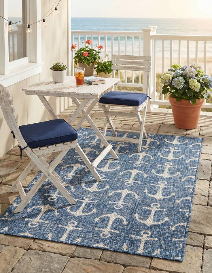 Detail image of 3' x 5' 3  Washable Coastal Indoor / Outdoor Rug