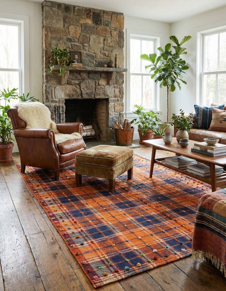 Detail image of 4' 9 x 7' 7 Jajim Rug