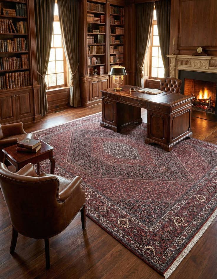 Detail image of  8' 4 x 9' 11 Bidjar With Silk Rug