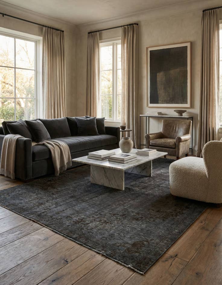 Detail image of 6' 9 x 8' 10  Hand Knotted Ultra Vintage Persian Wool Rug