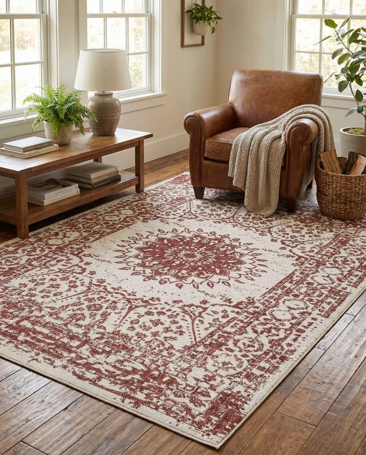 Detail image of 6' x 9' Easy-Clean Traditional Indoor / Outdoor Rug