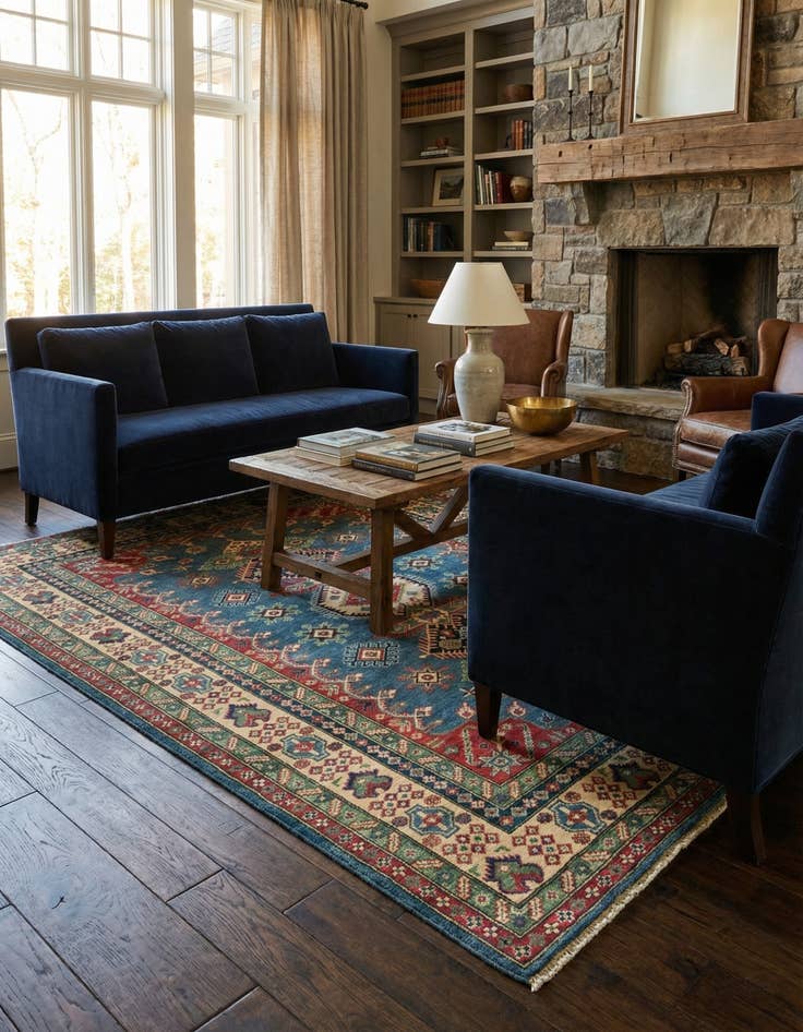 Detail image of  6' 6 x 9' 6  Hand Knotted Kazak Rug