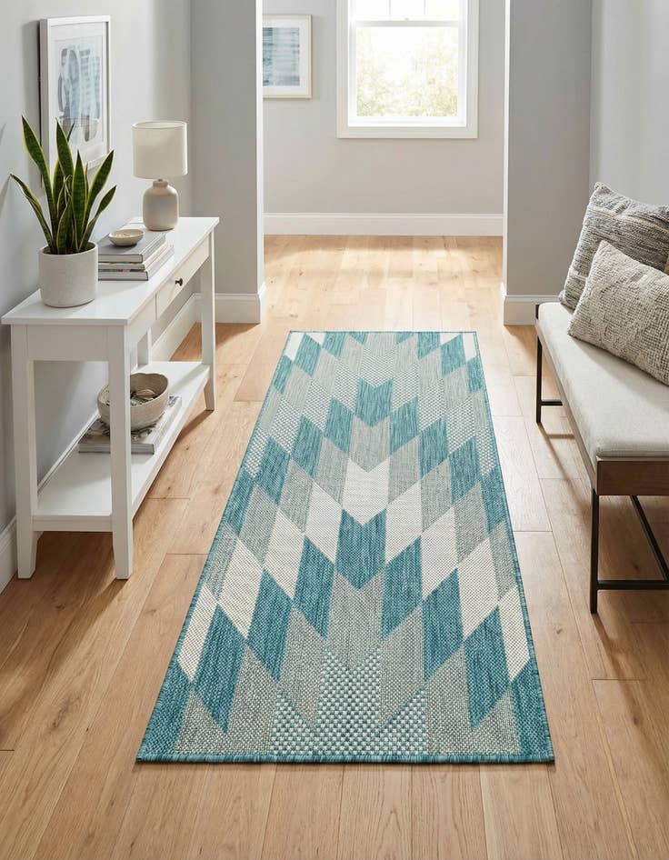 Detail image of  2' x 4'  Washable Modern Indoor / Outdoor Runner Rug