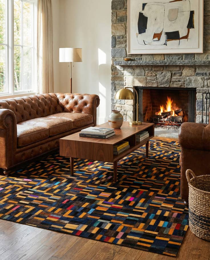 Detail image of 5' 1 x 7' 11 Cowhide - Patchwork Rug