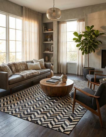5' 3 x 8' Cowhide Rug