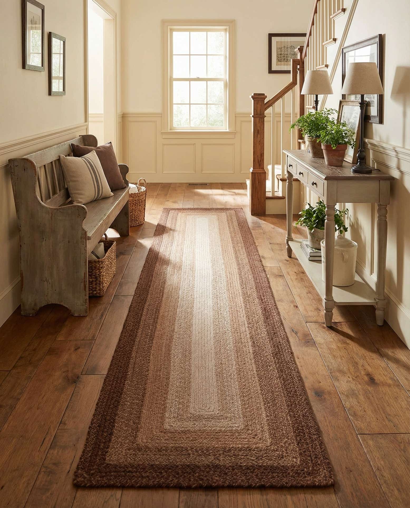 2' 7 x 12' Handmade Hand Braided Wool Runner Rug