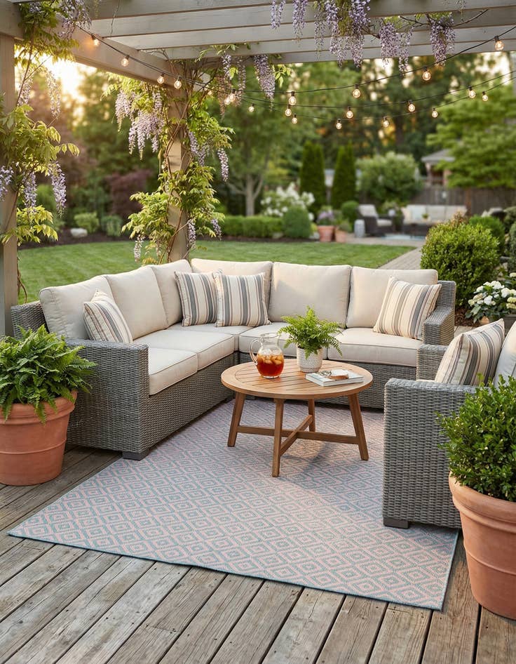 Detail image of 7' x 10'  Washable Jill Zarin Costa Rica Indoor / Outdoor Rug